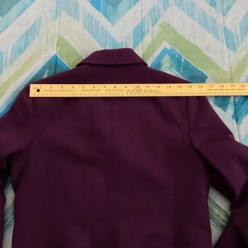 SOLD! Banana Republic Double Breasted Plum Wool Blend Military Jacket - Picture 12 of 13